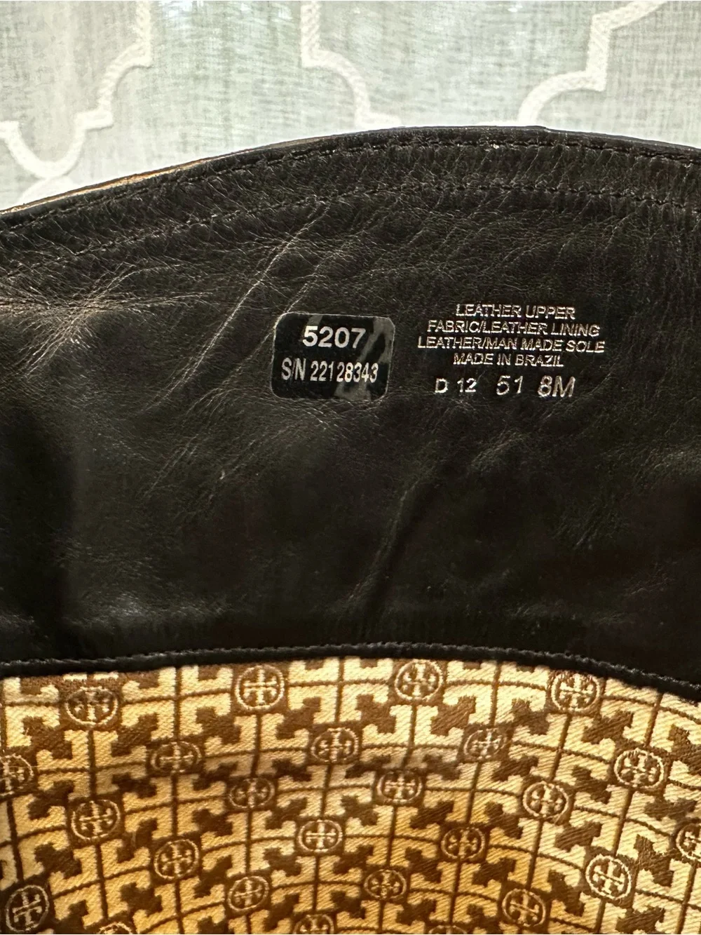 Tory Burch Nadine Black Leather Knee High Riding Boots Gold Logo Medallion 8